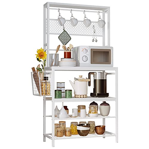 Organize Your Kitchen with a White Kitchen Baker's Rack