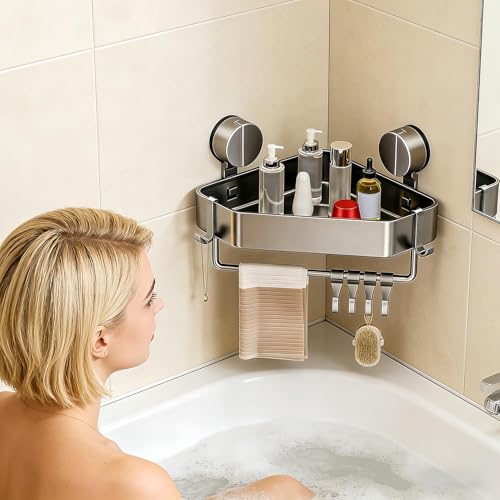 Rangement mural peu encombrant contre l'humidité pour étagère d'angle de douche