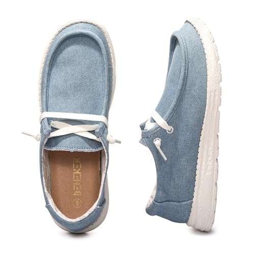 Image of Women's Canvas Loafers, Comfortable Slip-On Walking Shoes