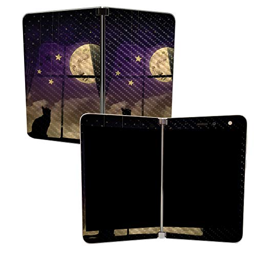 Image of MIGHTY SKINS MightySkins Carbon Fiber Skin for Microsoft Surface Duo - Cat Dream | Protective, Durable Textured Carbon Fiber Finish | Easy to Apply, Remove, and Change Styles | Made in The USA