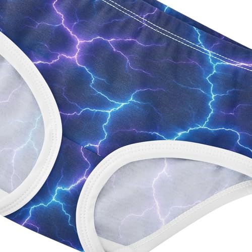 Joisal Girls Underwear Toddlers 2t Cotton Panties for Girl Artistic Kids Briefs Undies Blue Purple Lightning4