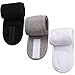 Androxeda 3 Pezzi Fascia Spugna Makeup Fascia Capelli Spugna Trucco Fascia Capelli Donna Trucco Regolabile Spa Fascia Capelli Terry Trucco Doccia Yoga Sport Spa con Magic Tape(Bianco Nero Grigio)