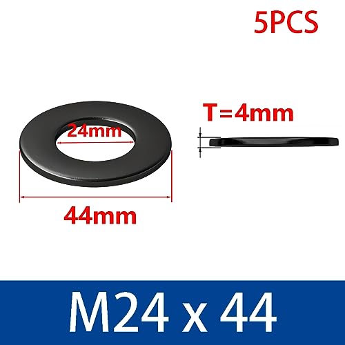 Qrity 5Pcs M24 Round Seal Washer Spacer, Carbon Steel Sealing Gasket Washers for Factory Repair M24 x 44mm - Image 2