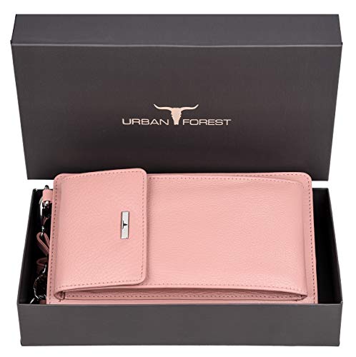 Image of URBAN FOREST Ruby Pink Leather Sling Wallet for Women
