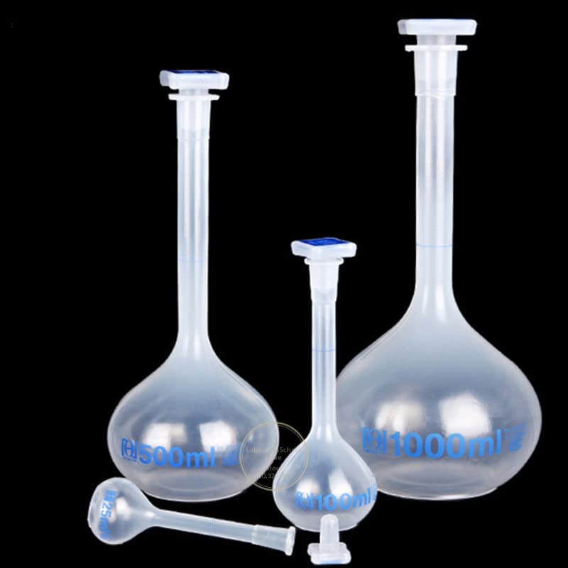 25ml a 1000ml de Cuello Largo Transparente de plástico Blanco matraz volumétrico de medición de líquidos (Size : 25ml 4pcs)