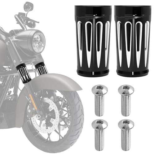 AC-MTORC Upper Fork Slider Covers Fork Boot Slider Protective Shells COW Bells for Harley Touring Street Glide Road Glide Electra Glide Road King Tour Tri Glide Ultra Classic Limited CVO 1984-2019