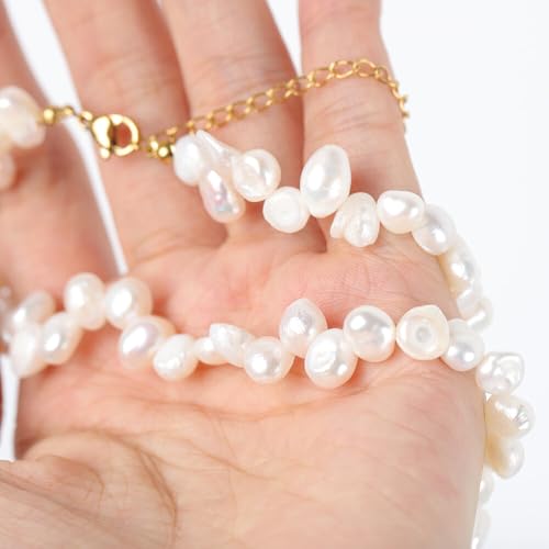 Women's Natural Freshwater Small Baroque Pearl Clavicle Necklace, Irregular Shaped Trendy Jewelry4
