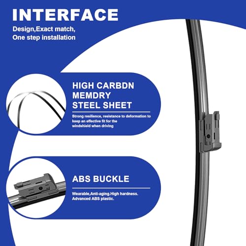 Wipers Factory Replacement For Chevrolet Silverado 1500/Silverado 2500 HD 2014-2018 GMC Sierra 1500 2014-2018 Original Equipment Windshield Wiper Blades Set - 22"+22" (Set of 2) Top Lock by CNBAVEIO - Used condition - Image 3