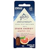 Glade Essential Oil Diffuser Refill, Use with Cool Mist Aromatherapy Diffuser, Air Freshener for Home, Spark Energy Scent with Notes of Grapefruit & Peppermint, 0.56 Fl Oz