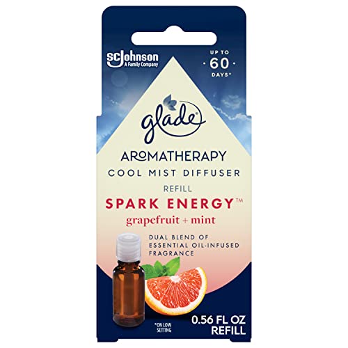 Glade Essential Oil Diffuser Refill, Use With Cool Mist Aromatherapy Diffuser, Air Freshener For Home, Spark Energy Scent With Notes Of Grapefruit & Peppermint, 0.56 Fl Oz #TOP13
