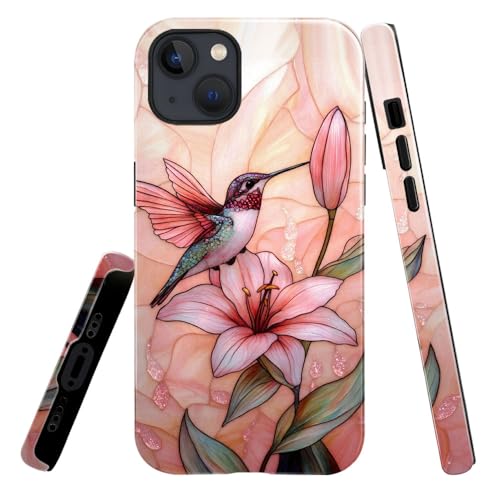 Coque brillante iPhone 15 Plus finition haut de gamme motif fleuri artistique