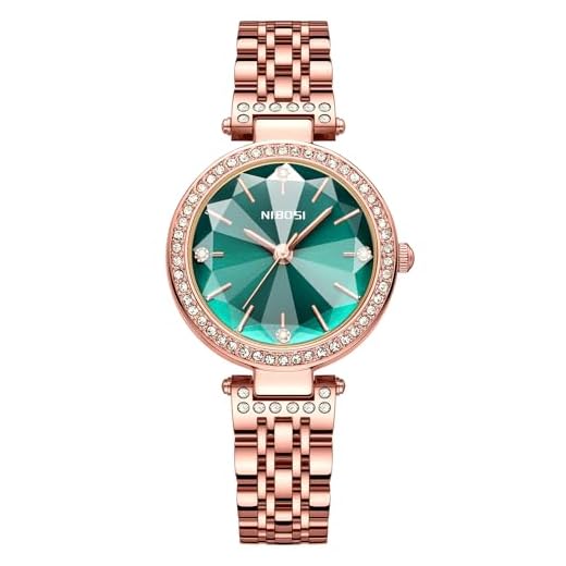 NIBOSI Women Stainless Steel Watches Analog Rose Gold Square Dial Women's Watch For Girls&Miss&Ladies Diamond Studded With Stylish Watches Waterproof, Band Color-Rose Gold