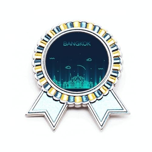 Broche de la culture thaïlandaise Bangkok taille M en métal pour collectionneur de bijoux