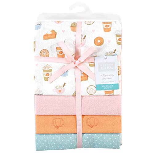 Image of Hudson Baby Unisex Baby Cotton Flannel Receiving Blankets, Pumpkin Spice, One Size