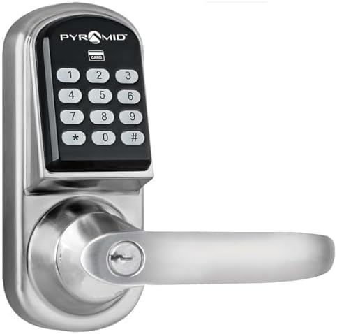 Pyramidal Lock Pyramid Time Systems Electronic Keyless Entry Door Lock with Knob ...
