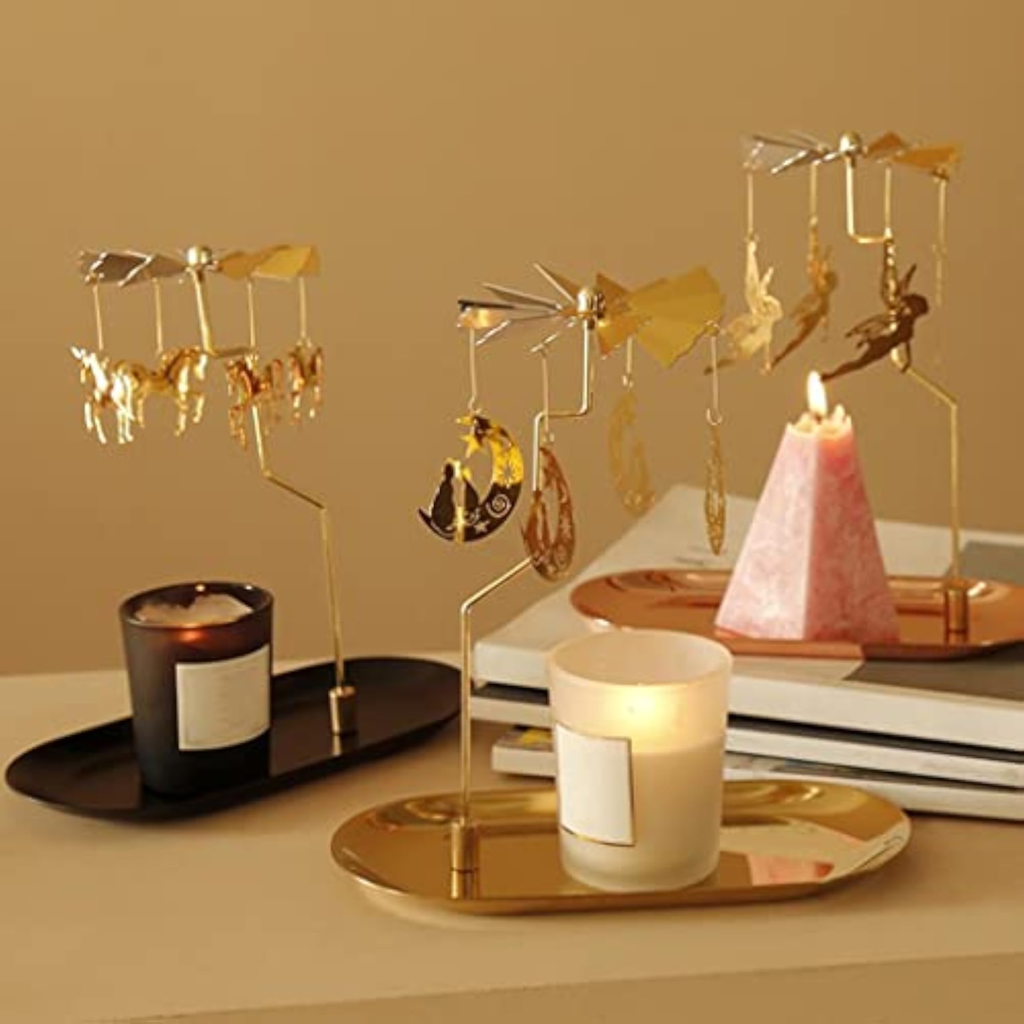 Rotating Spinning Tea Light Holder Stand Elf