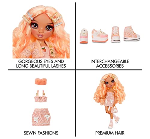 Rainbow High Series 3 Georgia Bloom Fashion Doll – Peach (Light Orange) with 2 Designer Outfits to Mix & Match Accessories, Gift for Kids and Collectors, Toys for Kids Ages 6 7 8+ to 12 Years Old by Rainbow High - Image 6