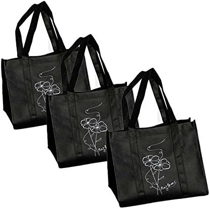 3 piece Reusable Grocery Shopping Bags, Large 13" x 9" x 10" Buy 2 Sets Get The 3rd Set Free