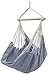 Produktbild Eyepower XXL Hängesessel 185x130cm Hängestuhl bis 150 kg Baumwolle Hängesitz 2 Personen Hängematte Hängeschaukel Lilac Grau