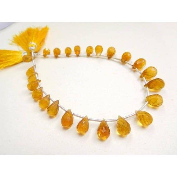 Citrine quartz perles gouttes pour remplacer les pierres ternes