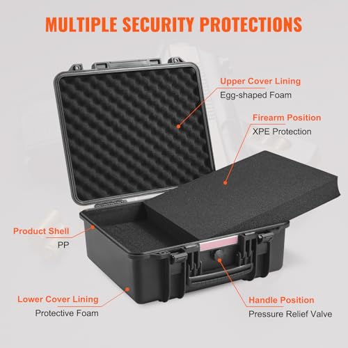 Vevor YZSQH19.3×17.1×8.3IN Hard Pistol Cases With Pre-Cut Pu Foam thumb #5