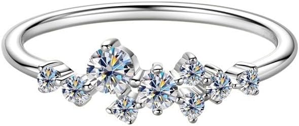 14K Gold over S925 Sterling Silver Floral Cluster Diamond Statement Ring for Her, Blooming 0.3 Carat VVS1 D-Color Design, Symbolizing Moment of Blossoming Romance