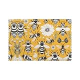 Nos sets de table imprimés abeilles de dessin animé sont fabriqués à partir de tissu polyester épais, ce qui les rend durables, infroissables et très résistants à la chaleur, bloquant efficacement les températures élevées et offrant une protection complète pour les meubles et les tables. Leur qualité est digne de confiance.