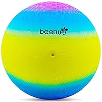 Bouncy Kickball, PVC Kinder Spielball, Mehrfarbig Regenbogen Ball Kinder, Fußball Softball, Kinderball für Drinnen und Draußen (8,5 Zoll) - Blau und Gelb