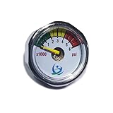 Aopkeo 1 inch Pressure Gauge Mini Micro Manometre 1/8NPT for Paintball PCP Airsoft Mountaineering Diving 1500psi, 2000psi, 3000psi, 5000psi, 6000psi (1/8NPT-6000psi)