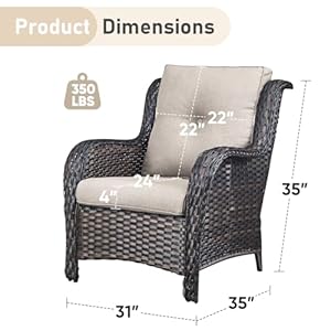 Patio Chairs Set of 2- Outdoor PE Wicker Rattan Chair Patio Club Chair High Back for Deck Porch Garden-Brown/Beige Patio Chairs Set of 2 Outdoor PE Wicker Rattan Chair Patio Club Chair High Back for Deck Porch Garden BrownBeige