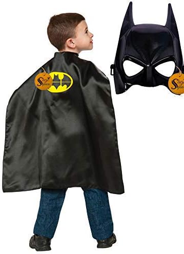 sage square bat-man mask & cape for costume parties, cosplay, birthday parties & dress-up (combo)-Black