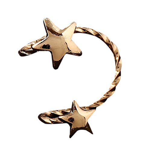 Qtalkie 1PCS Fashion Gold Star Ear Bone Clip on Ear Cuff Earrings No Pierce