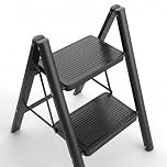 Step Ladder Foldable Step Ladder with Wide Non-Slip Pedal, Step Stool with 150 kg Capacity, Home, Pantry, Indoor and Outdoor Use (2-Step)