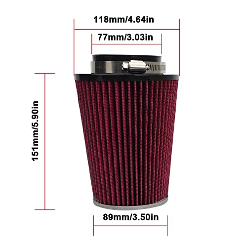 Image of Motoparty Engine Air Filter kit for 2006-2021 Yamaha YFM700 Raptor, 2013-2021 YFM700R & YFM700R SE, W /Intake & Holder Adapter (Silver)