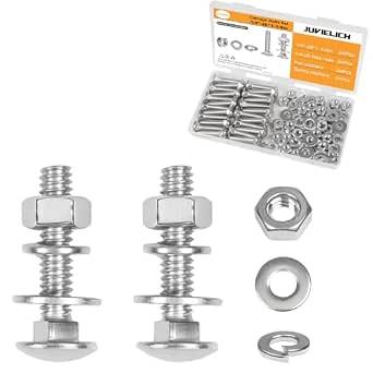 1/4-20 x 1-1/4" Galvanized Carriage Bolt Kit, 24 Sets Grade 4.8