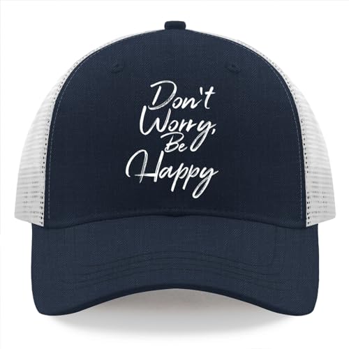 Don't Worry Fish Happy Hat for Men Baseball Caps Low Washed Workout Navy