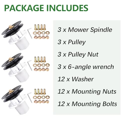 JYLEYJ 54" 037-2000-00 037-2050-00 Bad Boy Mower Deck Spindle Assembly Fit for Bad Boy MZ 54 MZ Magnum 54 ZT Elite 54 ZT Avenger 54 inch Deck Mower Spindle Parts with 033-4890-00 Pulley (3 Pack) by JYLEYJ - Image 7