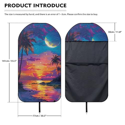 Image of Sunset Car Seat Towel Cover Fashion Auto Interior Waterproof Soft Auto Seat Covers Anti-Slip Vehicle Seat Protector Universal Size Fit for Most Cars SUVs Trucks Vans