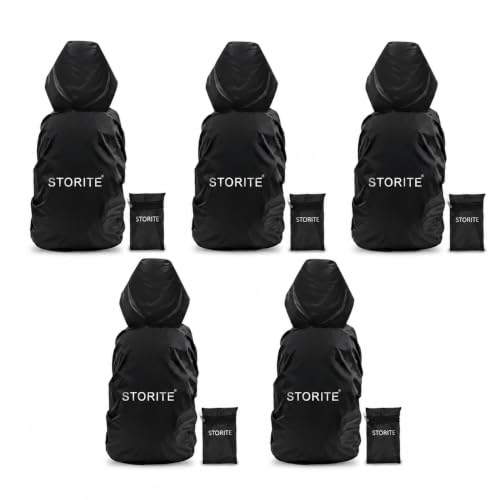 Image of Storite Backpack Rain Cover Waterproof, Hood Version 5Pack | 30L-35L Capacity, For Travel Bags