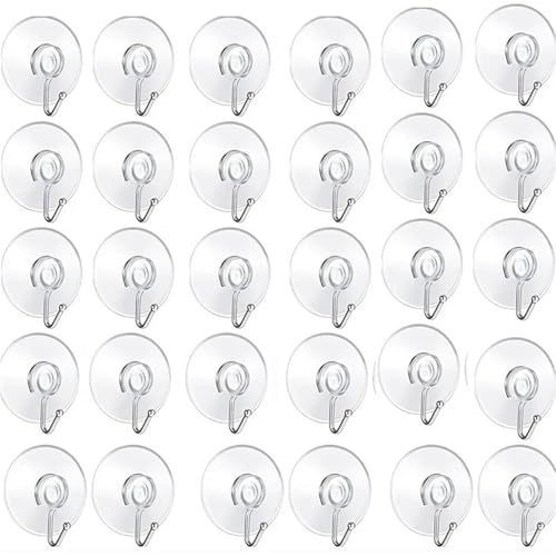 Lkq-�V�����[�t�b�N Suction Cup Hooks 20/30/40/50/57mm Transparent Suction Cups With Metal Hooks Home Kitchen Bathroom Window Wall Hooks