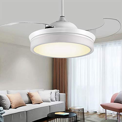 Reiga 44-Inch White Modern Ceiling Fan Retractable Blades With 3 Colors Change Led Lights thumb #6