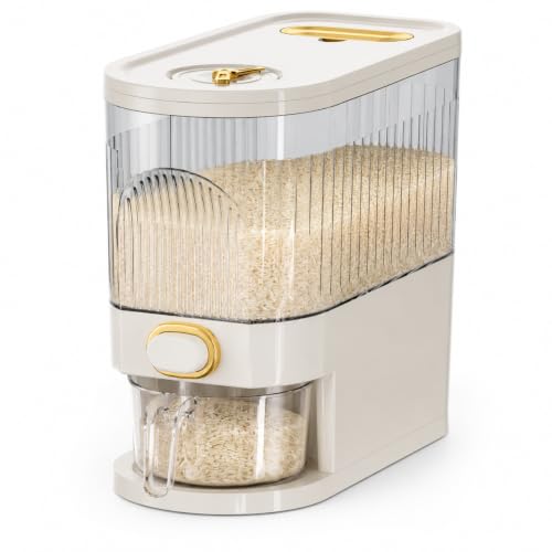 11-Pound Transparent High-Capacity Rice Bin Features a Lid, Time Scale, and Measuring Cup，a Sealed Moisture Proof Grain Storage Container Suitable for Storing Rice, Corn, and More. (11, Pounds) by LavStow - Used condition - US$20.97
