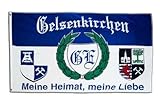 100% reißfestes Polyester Flagge Fanflagge Gelsenkirchen 5 - Meine Heimat, Meine Liebe - 90 x 150 cm