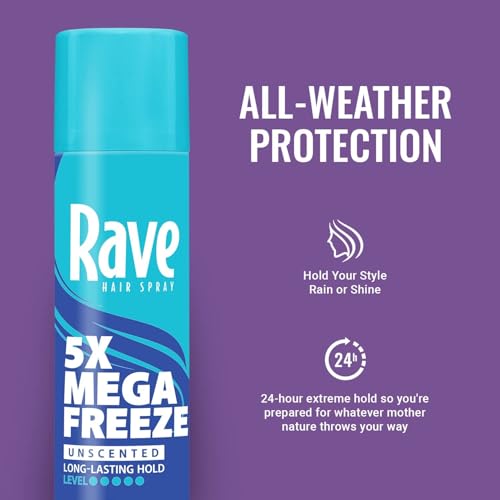 Rave 5X Mega Freeze Spray Fijador sin Aroma 2 piezas miniatura 4