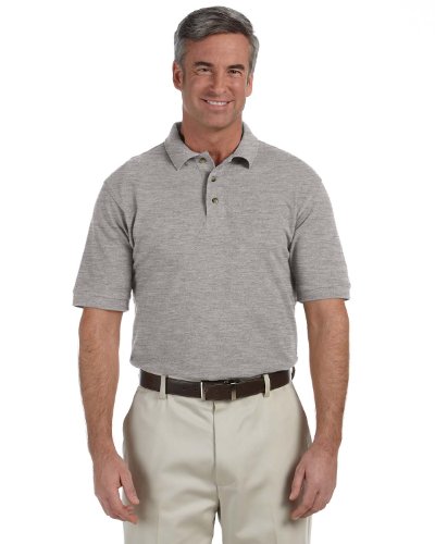 Polo en coton gris chiné idéal pour le bureau et les loisirs