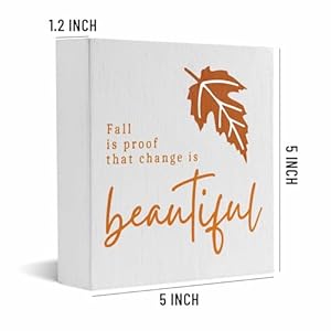 Fall Is Proof That Change Is Beautiful Wooden Box Sign Decor, Thanksgiving Fall Sign Wooden Plaque for Bookshelves Tables Living Room Shelf Bedrooms Office Tabletop Decorations 5 x 5 Inches Fall Is Proof That Change Is Beautiful Wooden Box Sign Decor Thanksgiving Fall Sign Wooden Plaque for Bookshelves Tables Living Room Shelf Bedrooms Office Tabletop Decorations 5 x 5 Inches