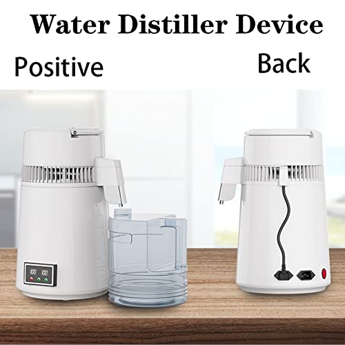 Destilador de agua, capacidad de 4 litros, velocidad de 1 l/h, botones de doble pantalla para un fácil funcionamiento, ideal para purificar el hogar, oficina, escuela, laboratorio