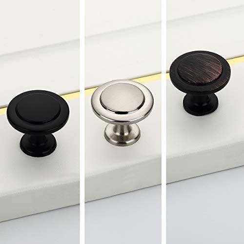 Furniware 10 Pack Cabinet Hardware Sturdy Knobs, Kitchen Door Cabinet Brushed Satin Nickel Modern Solid Knobs - 1-1/4\" (30mm) Diameter - Thumbnail 4