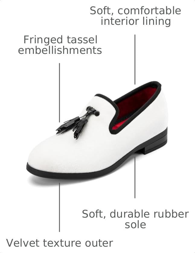 Image of Meijiana Boys' Formal Dress Slip-On Loafers - Tuxedo Shoe for Baby Dress Shoes