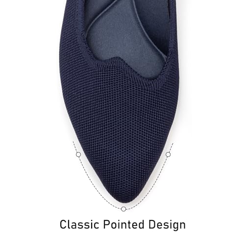 BEJINASH Women's Pointed Toe Flats Knit Flats Shoes for Women Comfortable Light Walking Shoes3